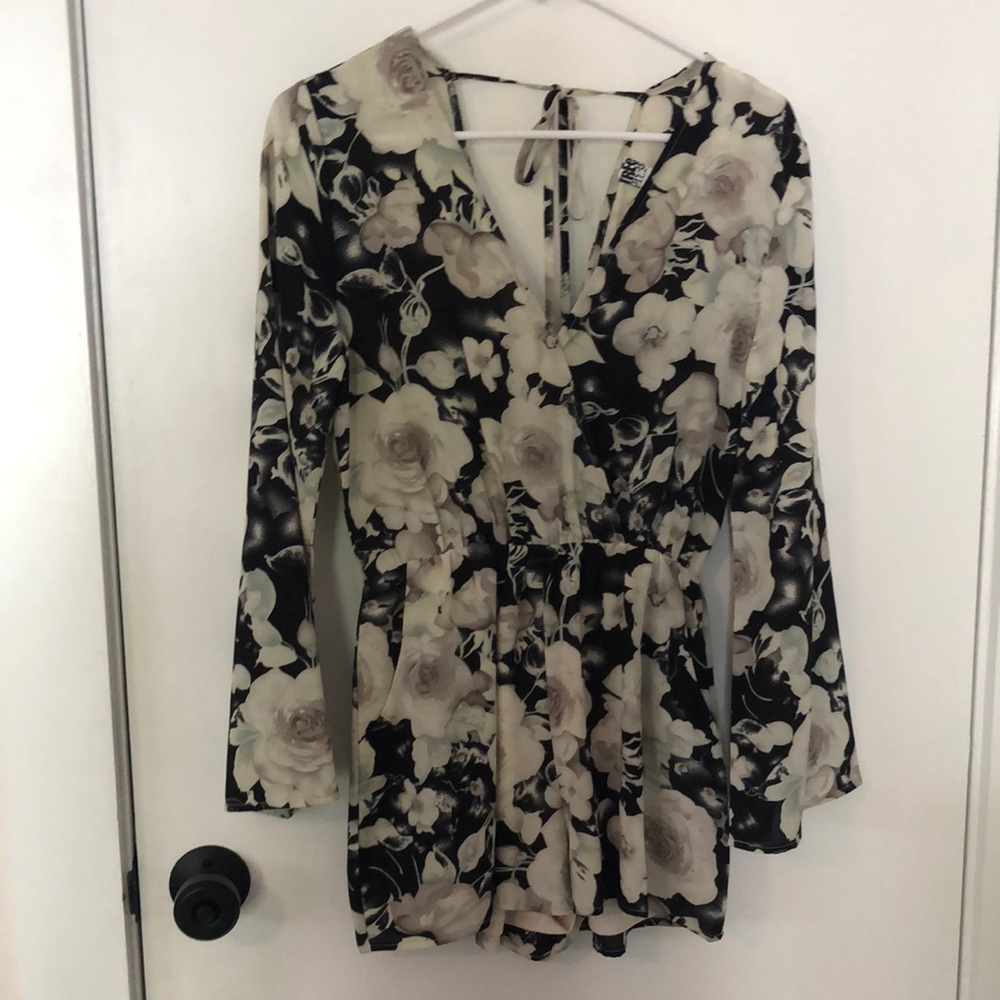 Floral long sleeve romper